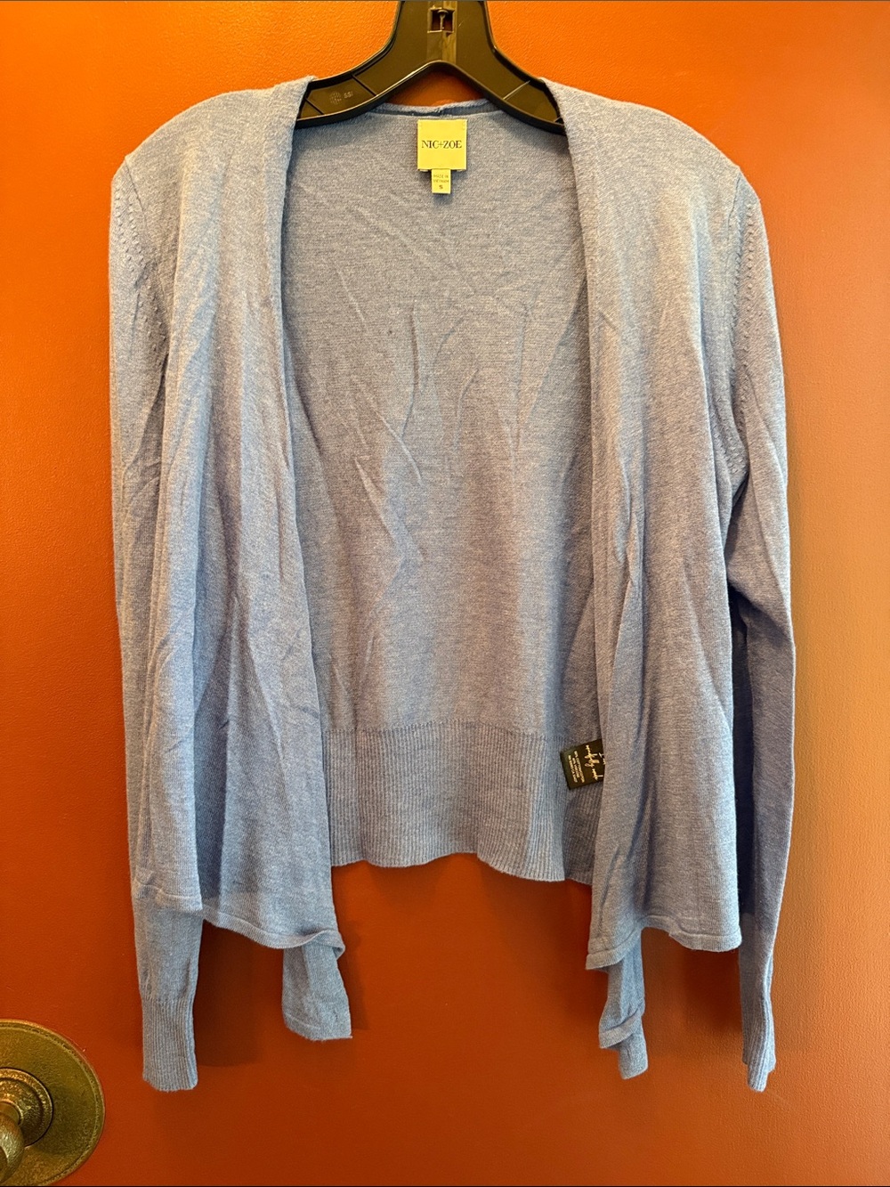 NIC+ZOE soft lavender open-front cardigan